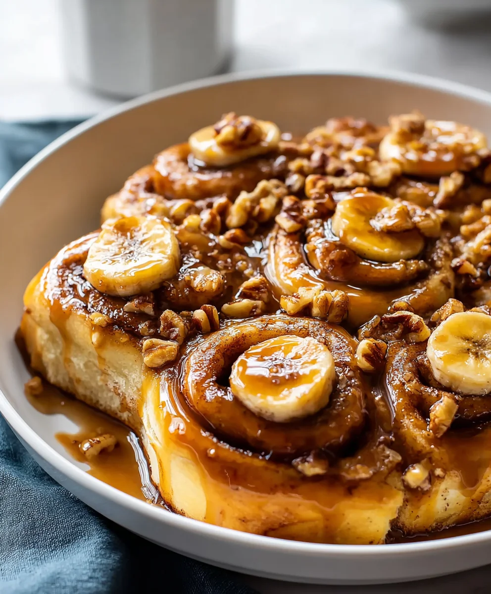 Bananas Foster Cinnamon Rolls-Decadent Treat
