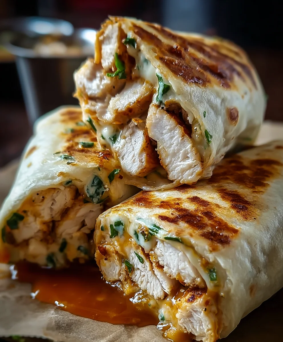 Cheesy Garlic Chicken Wraps Easy Quick Dinner