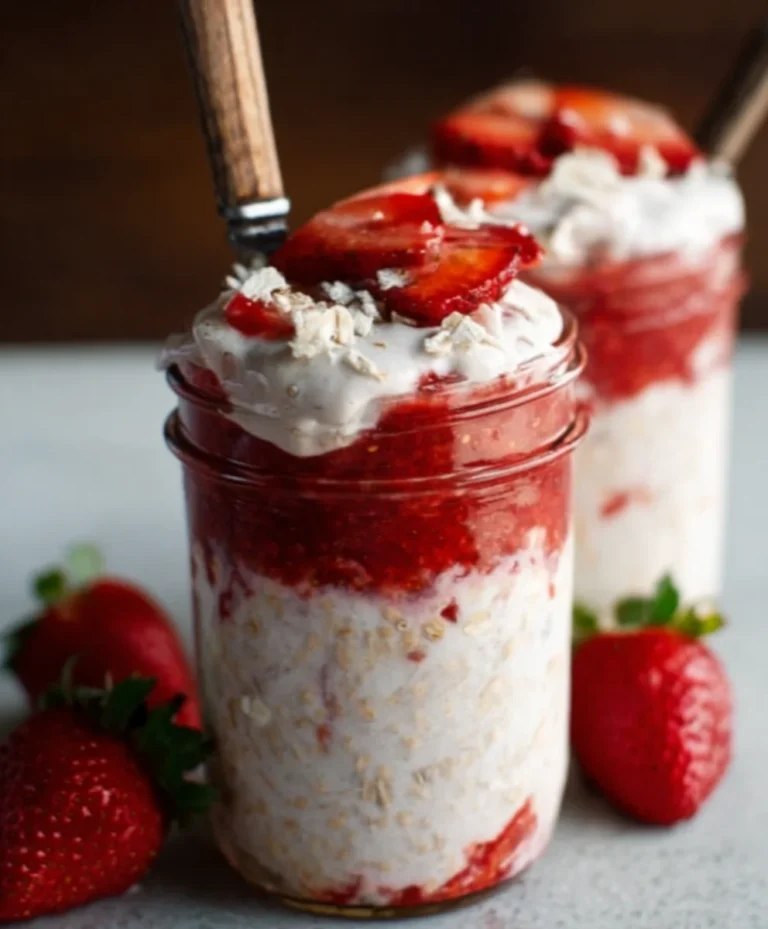 Strawberry Cheesecake Overnight Oats-Easy & Delicious Recipe