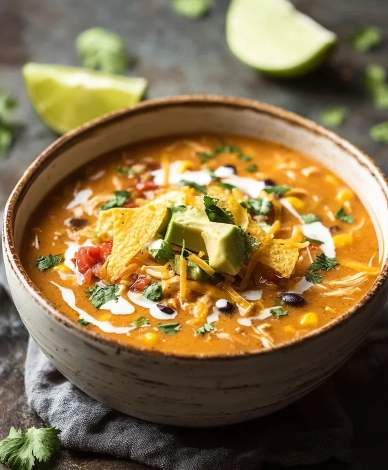 Creamy Chicken Enchilada Soup-Easy & Delicious Recipe
