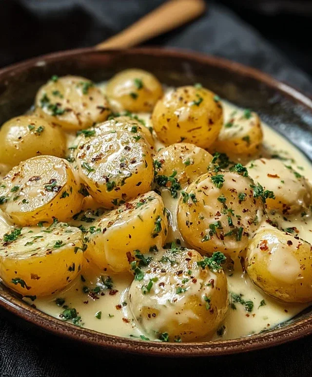Creamy Garlic Sauce Potatoes