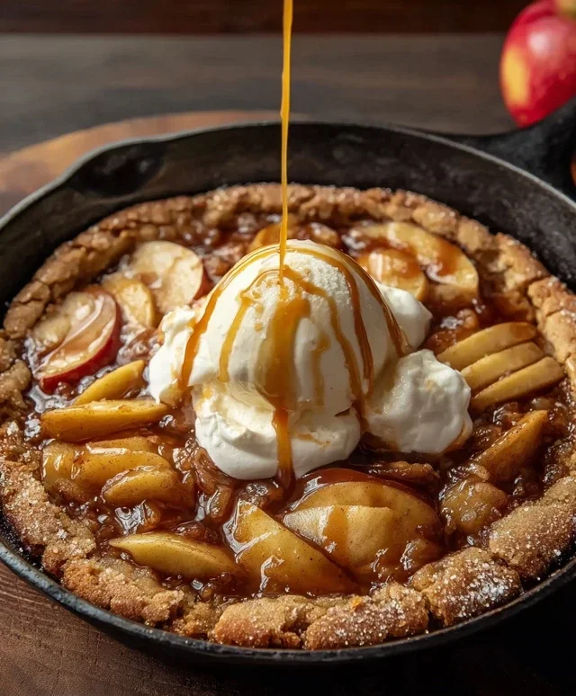 Caramel Apple Cookie Skillet