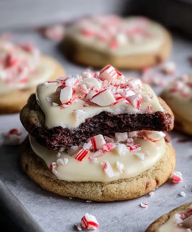 White Chocolate Peppermint Bark Cookies