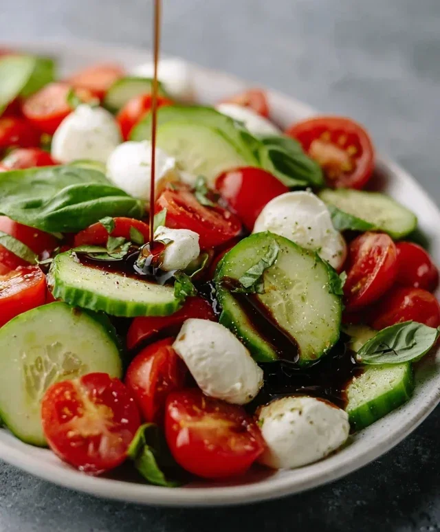 Fresh Cucumber Caprese Salad