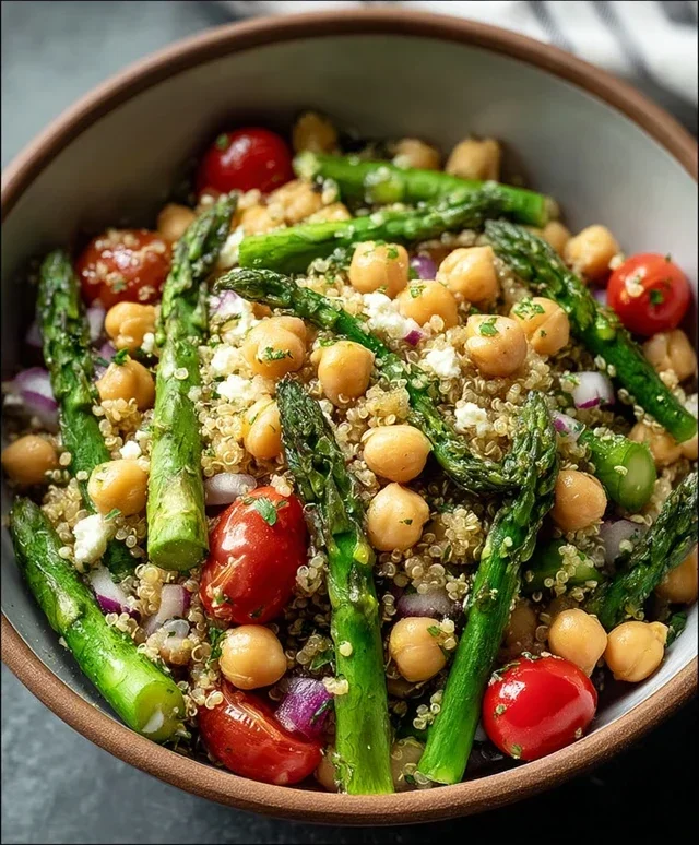Asparagus Chickpea Quinoa Salad