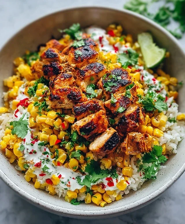 Street Corn Chicken Rice Bowl