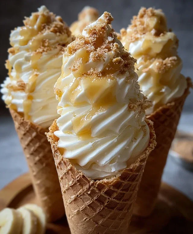 Banana Pudding Cheesecake Cones