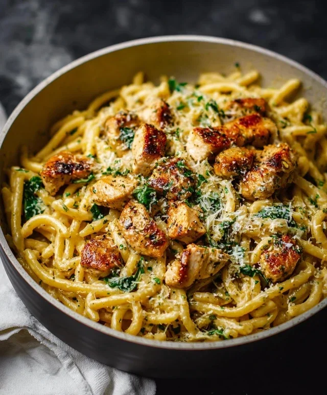 Healthy Garlic Parmesan Chicken Pasta
