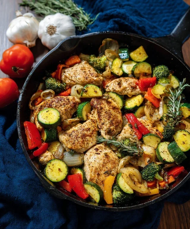 Healthy Chicken and Vegetables Skillet