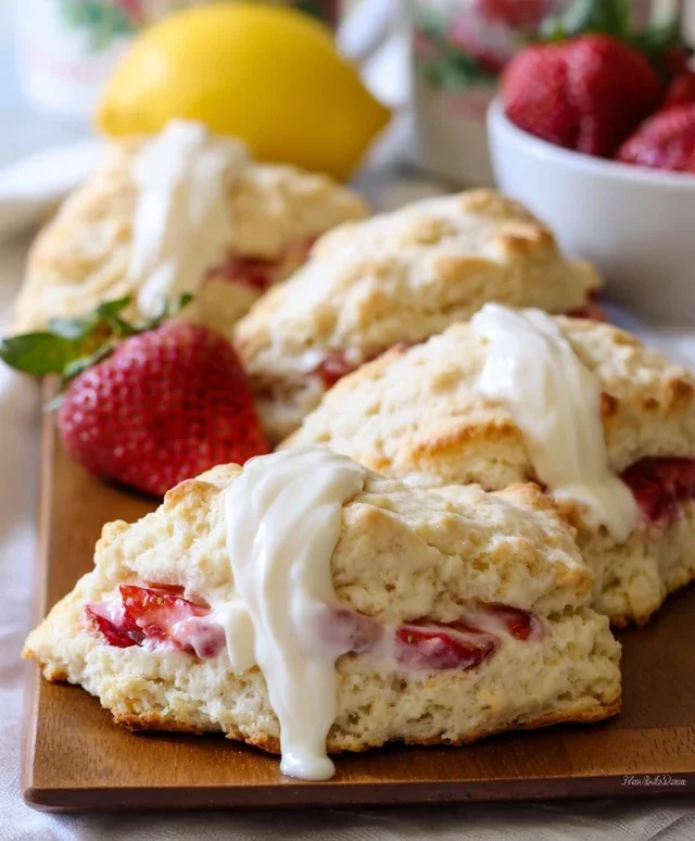 Strawberry Lemon Cream Scones