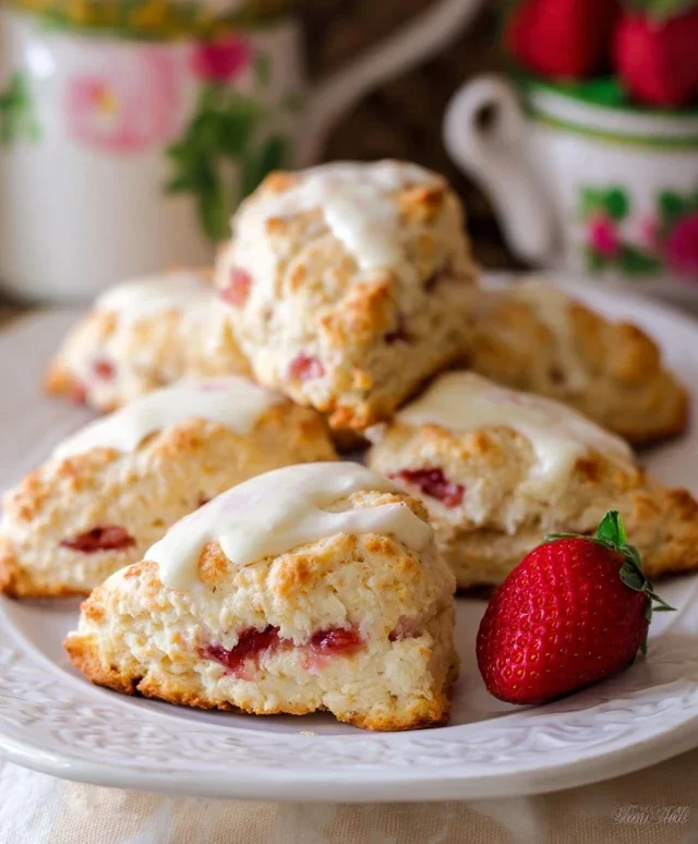 Strawberry Lemon Cream Scones