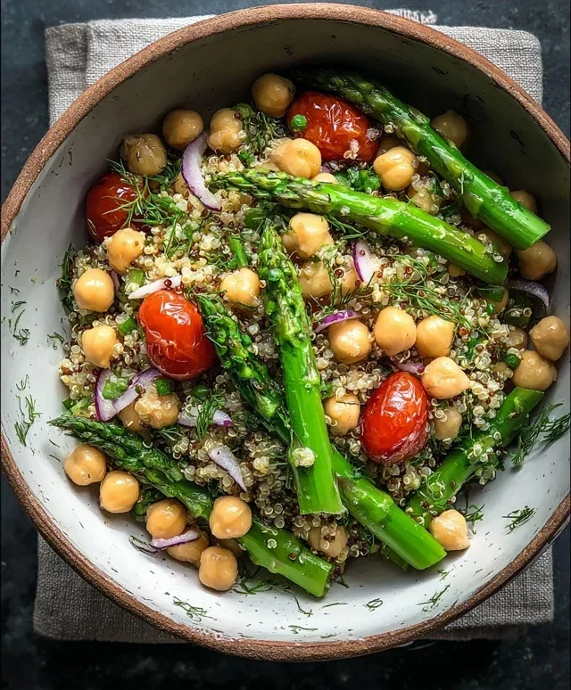 Asparagus Chickpea Quinoa Salad