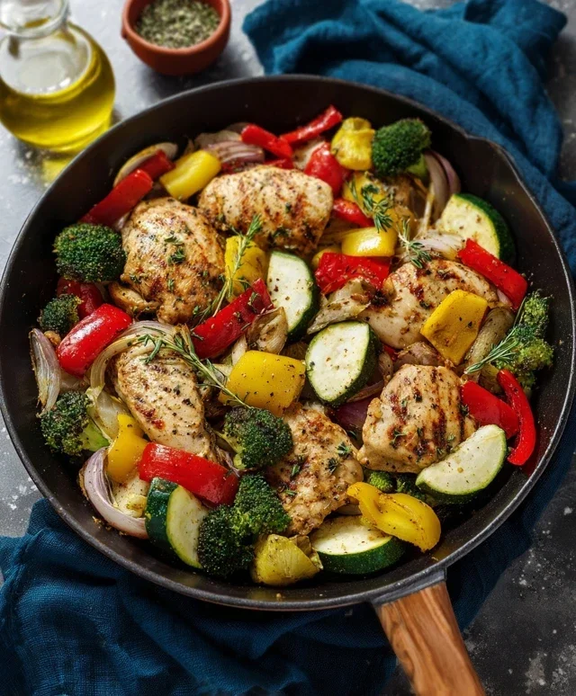 Healthy Chicken and Vegetables Skillet