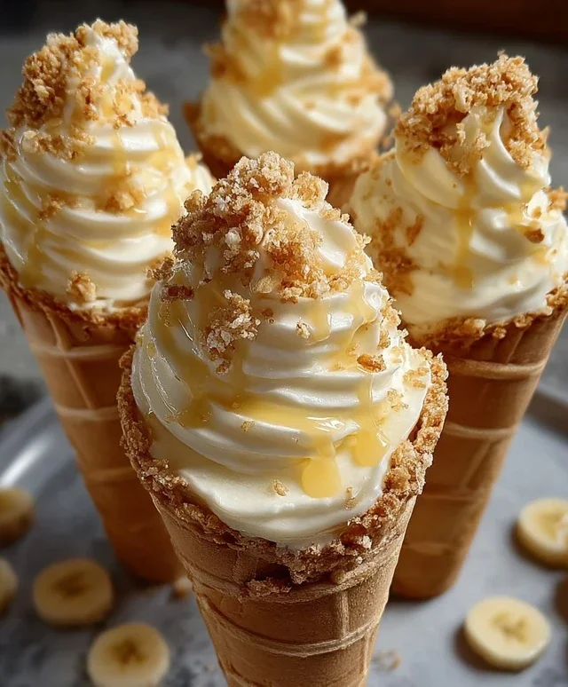 Banana Pudding Cheesecake Cones