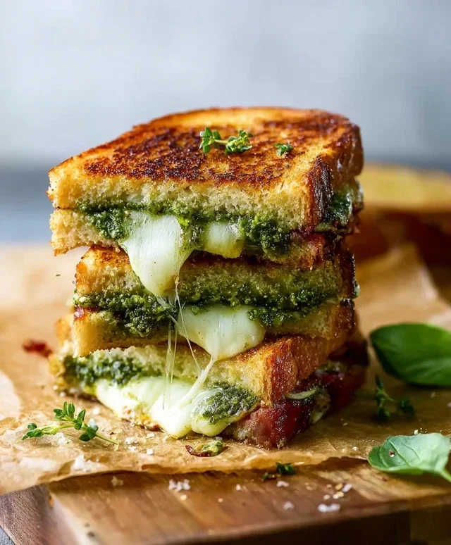 Sourdough Pesto Grilled Cheese