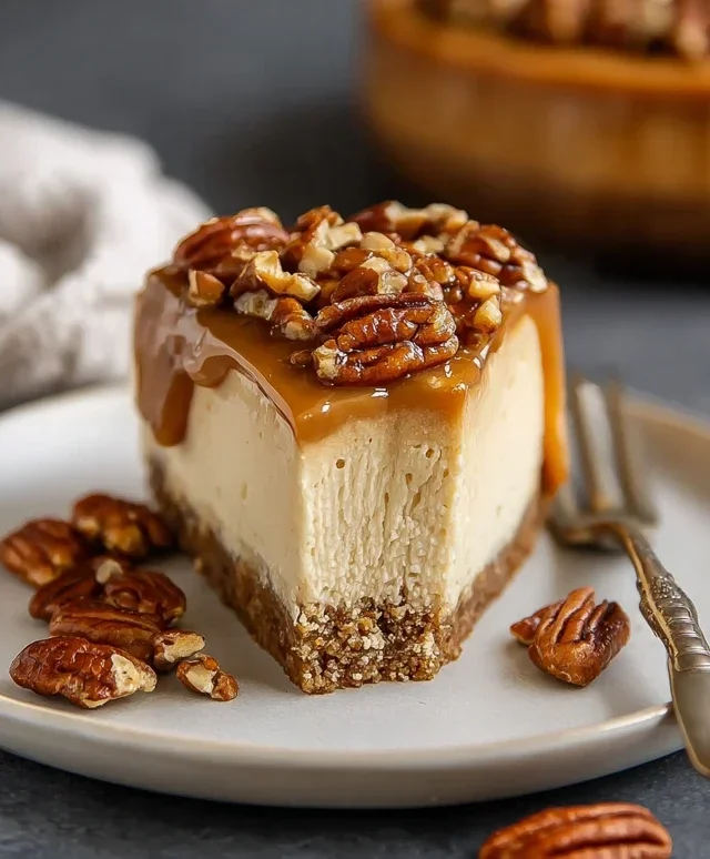 Vegan Caramel Pecan Cheesecake