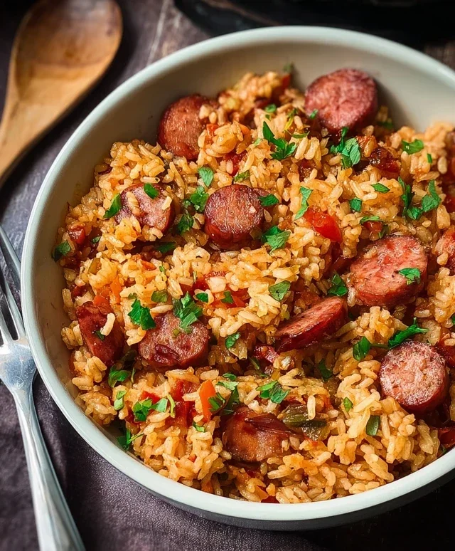 One Pot Smoked Sausage And Rice