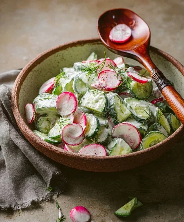 Creamy Cucumber Radish Salad