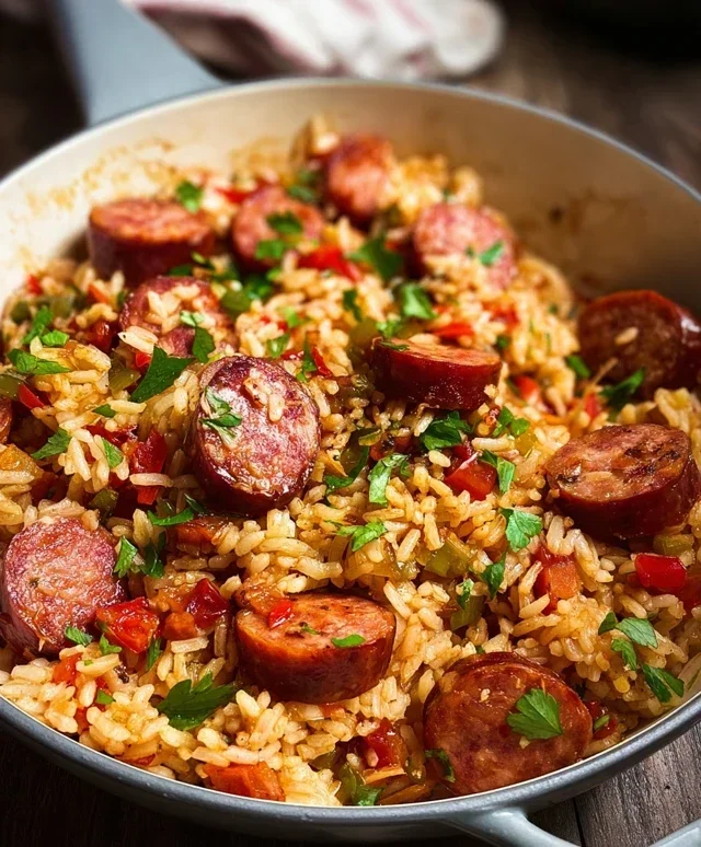 One Pot Smoked Sausage And Rice