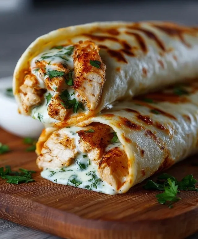 Low Carb Cheesy Garlic Chicken Wraps