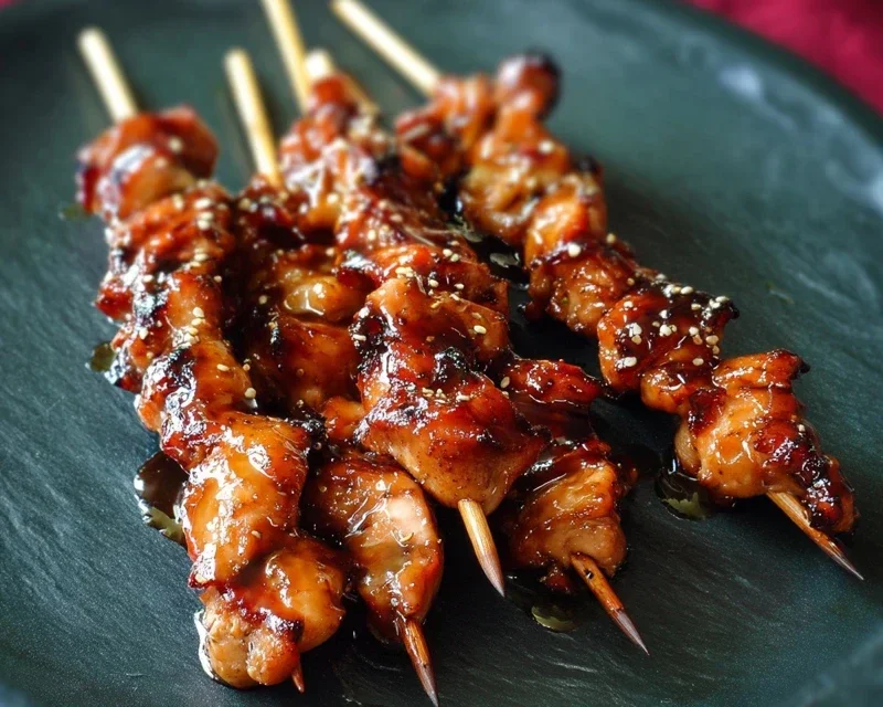 Sticky Bourbon Extract Extract Chicken Skewers