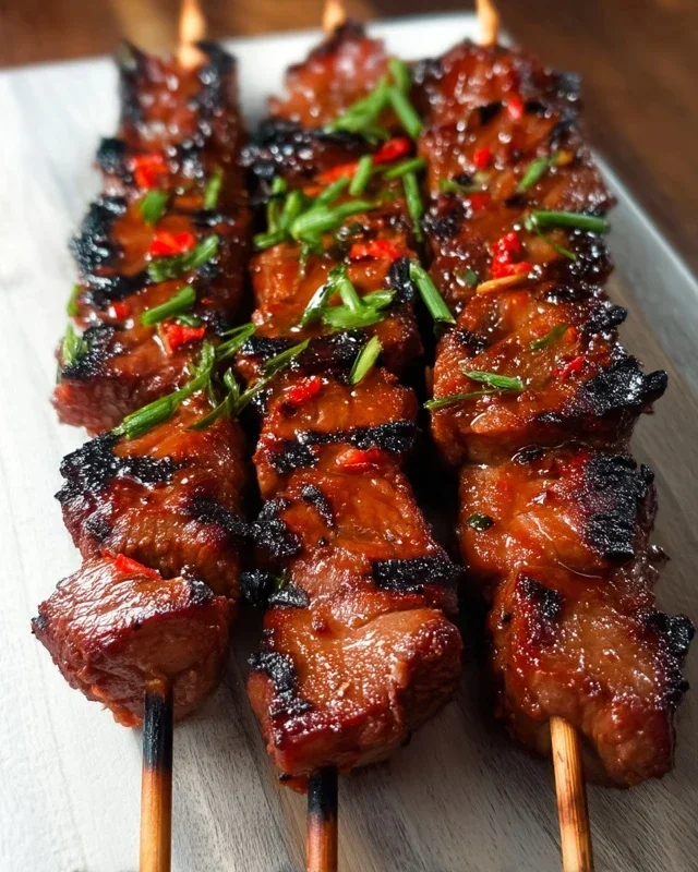 BBQ Beef Skewers with Filipino BBQ Marinade