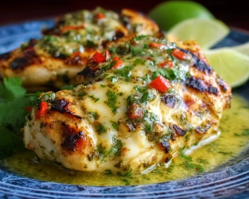 Grilled Salsa Verde Chicken with Pepper Jack