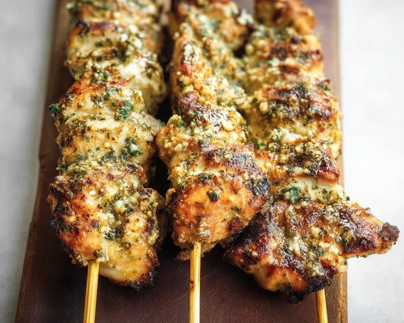 Ranch Garlic Parmesan Chicken Skewers