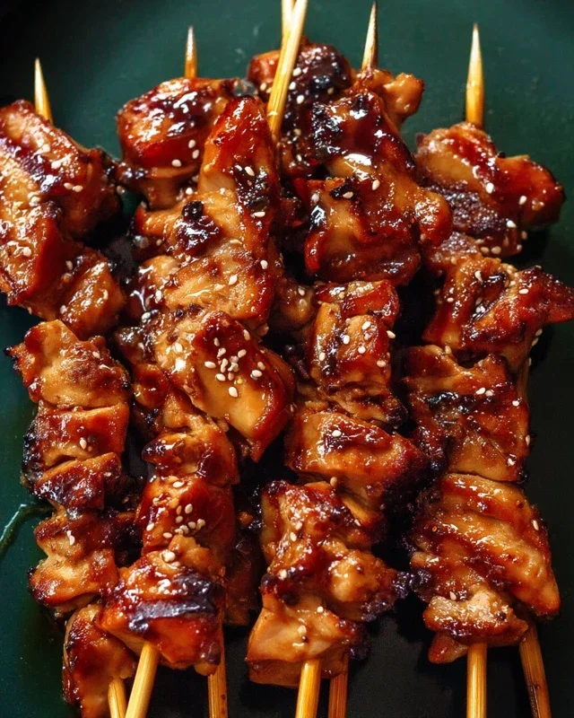 Sticky Bourbon Extract Extract Chicken Skewers