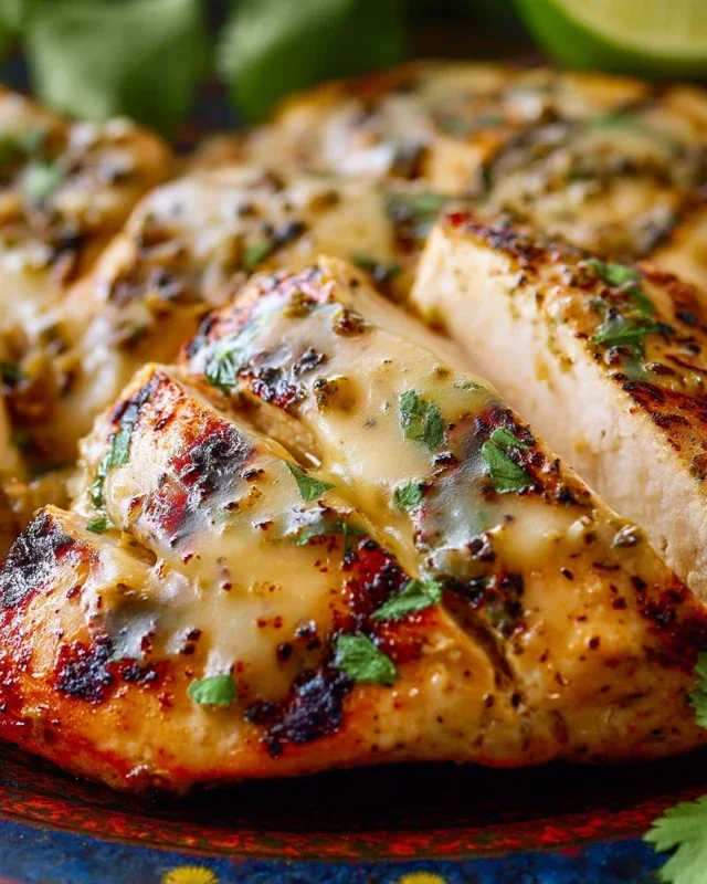 Grilled Salsa Verde Pepper Jack Chicken