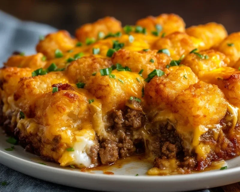 Tater Tot Casserole with Ground Beef