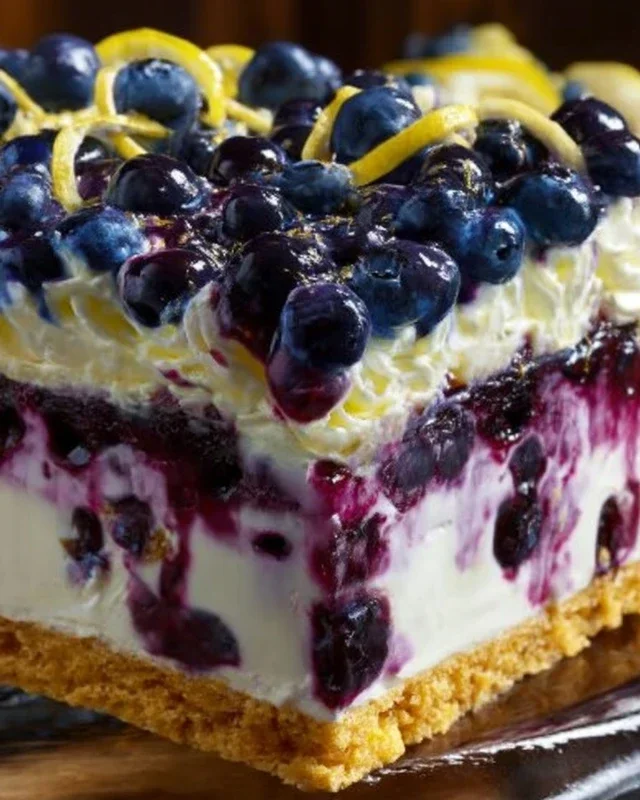 No-Bake Lemon dazzling Blueberry cream Cake
