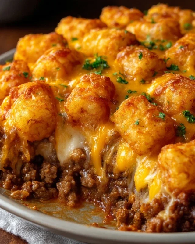 Tater Tot Casserole with Ground Beef
