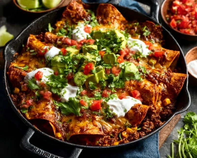 Beef Skillet Enchiladas