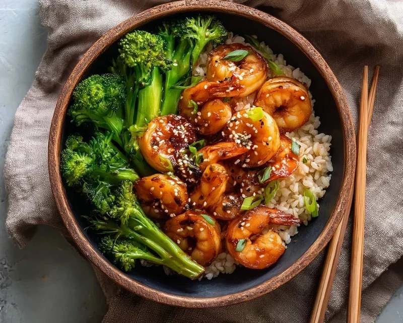 Honey Garlic Shrimp Bowls