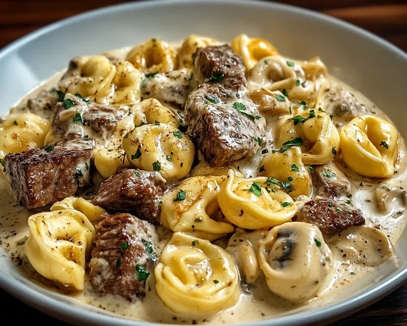 Cracked Garlic Steak Tortellini in Creamhouse Sauce Bliss