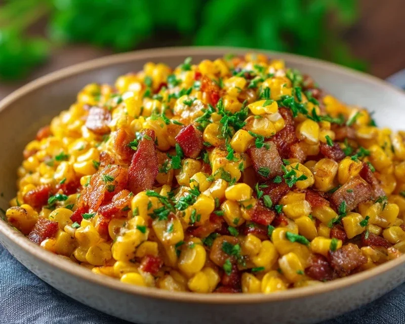 Fresh Corn and Beef Beef Bacon Side Dish