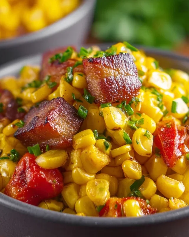 Fresh Corn and Beef Beef Bacon Side Dish