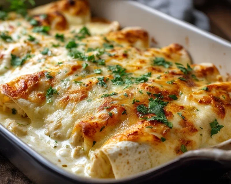 Creamy White Chicken Enchiladas