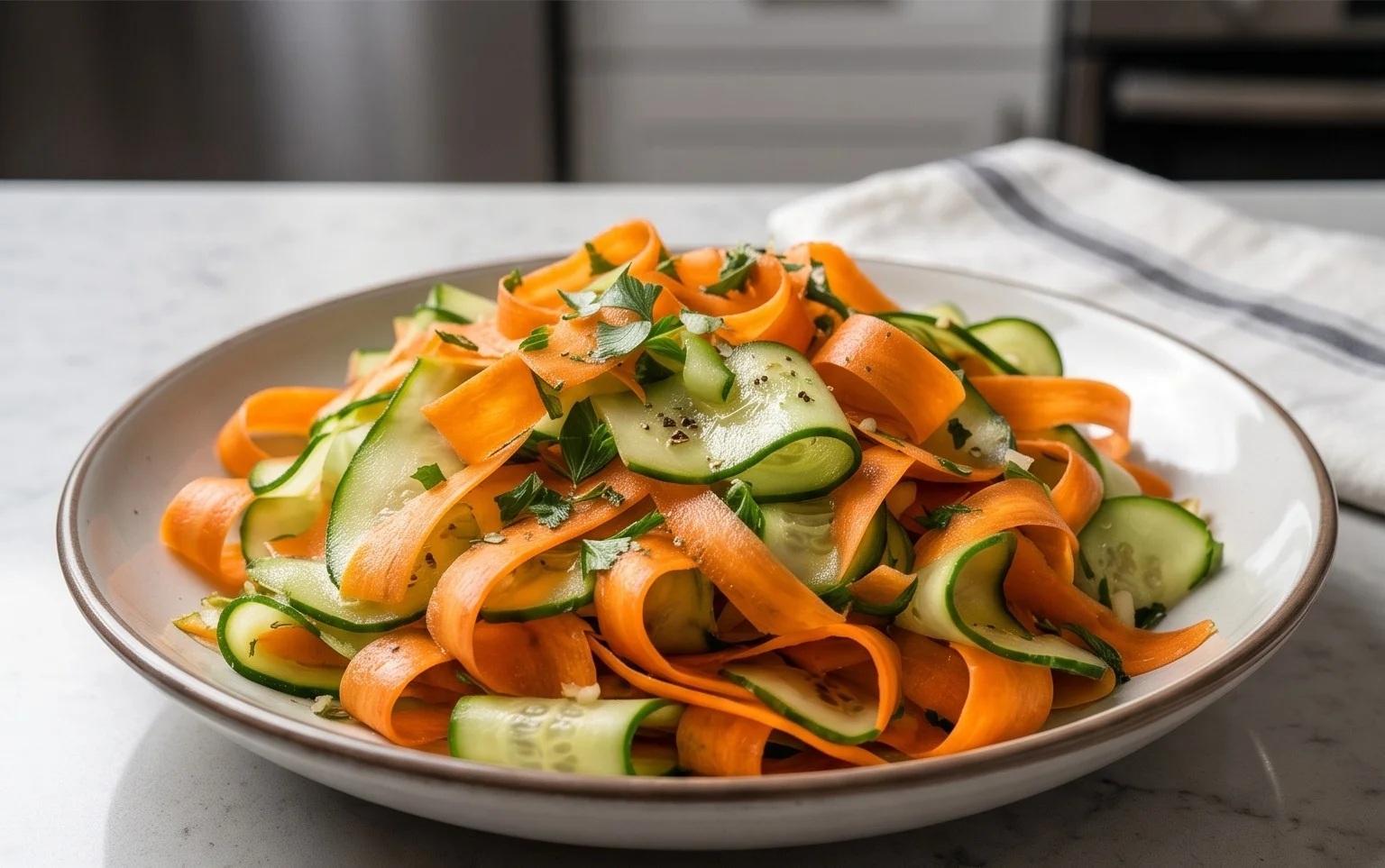 Carrot and Cucumber Ribbon Salad