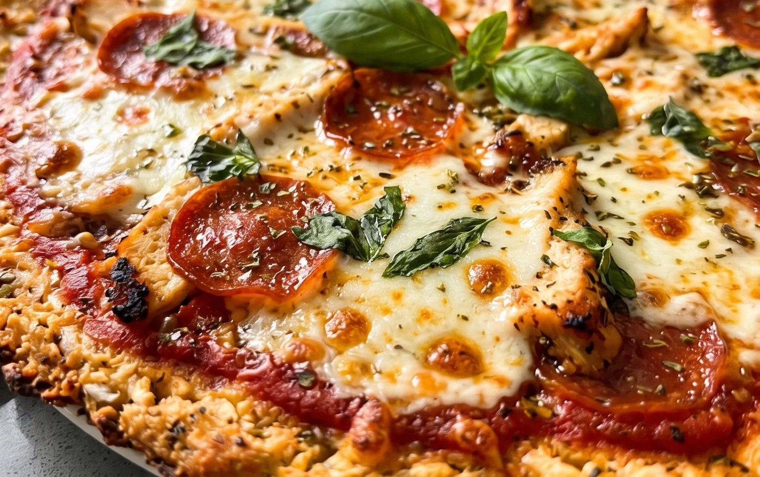Chicken Crust Pizza (Low Carb + High Protein
