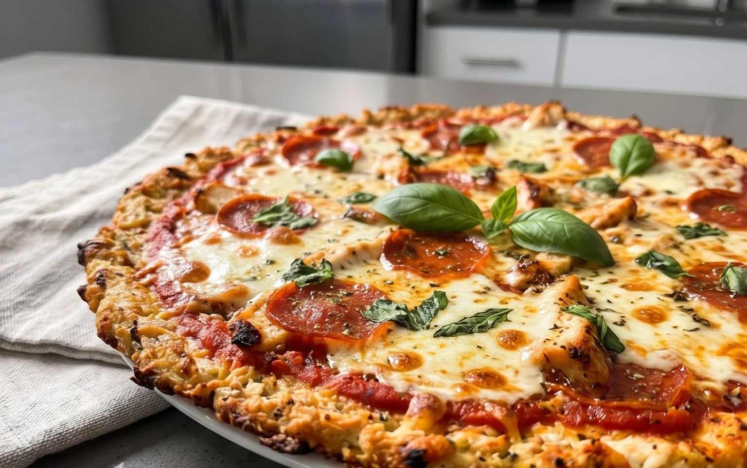 Chicken Crust Pizza (Low Carb + High Protein