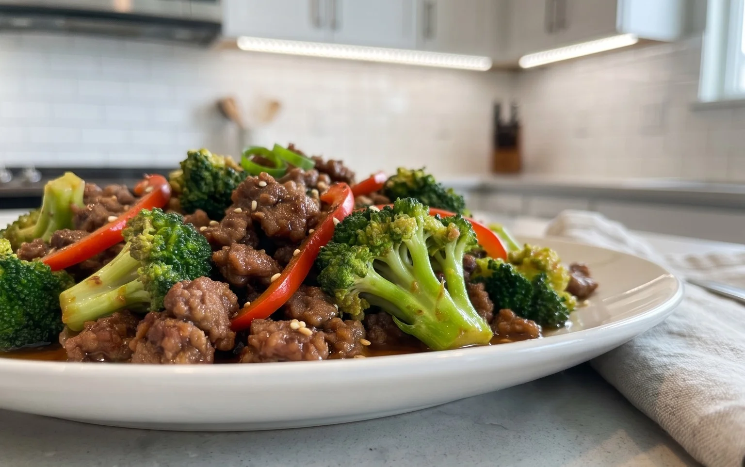 Ground Beef and Broccoli