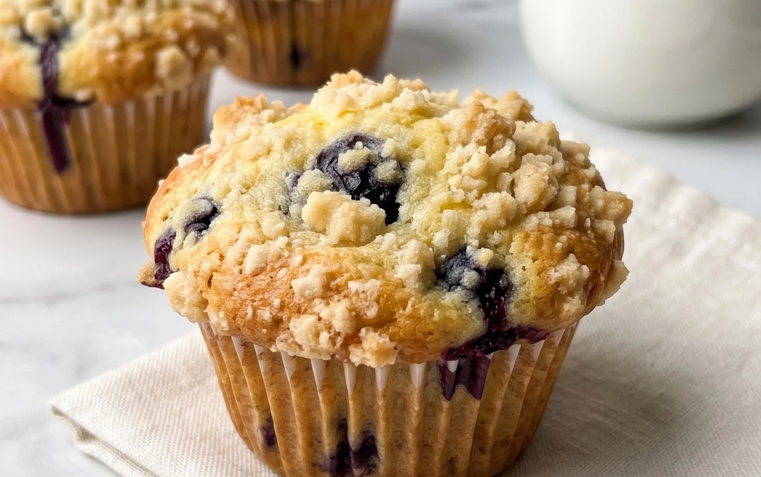 Lemon Blueberry Streusel Muffins
