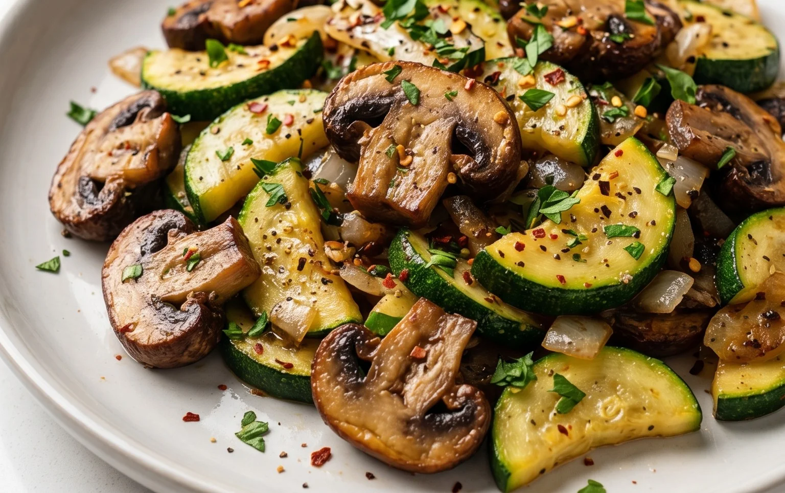 Skillet Zucchini and Mushrooms