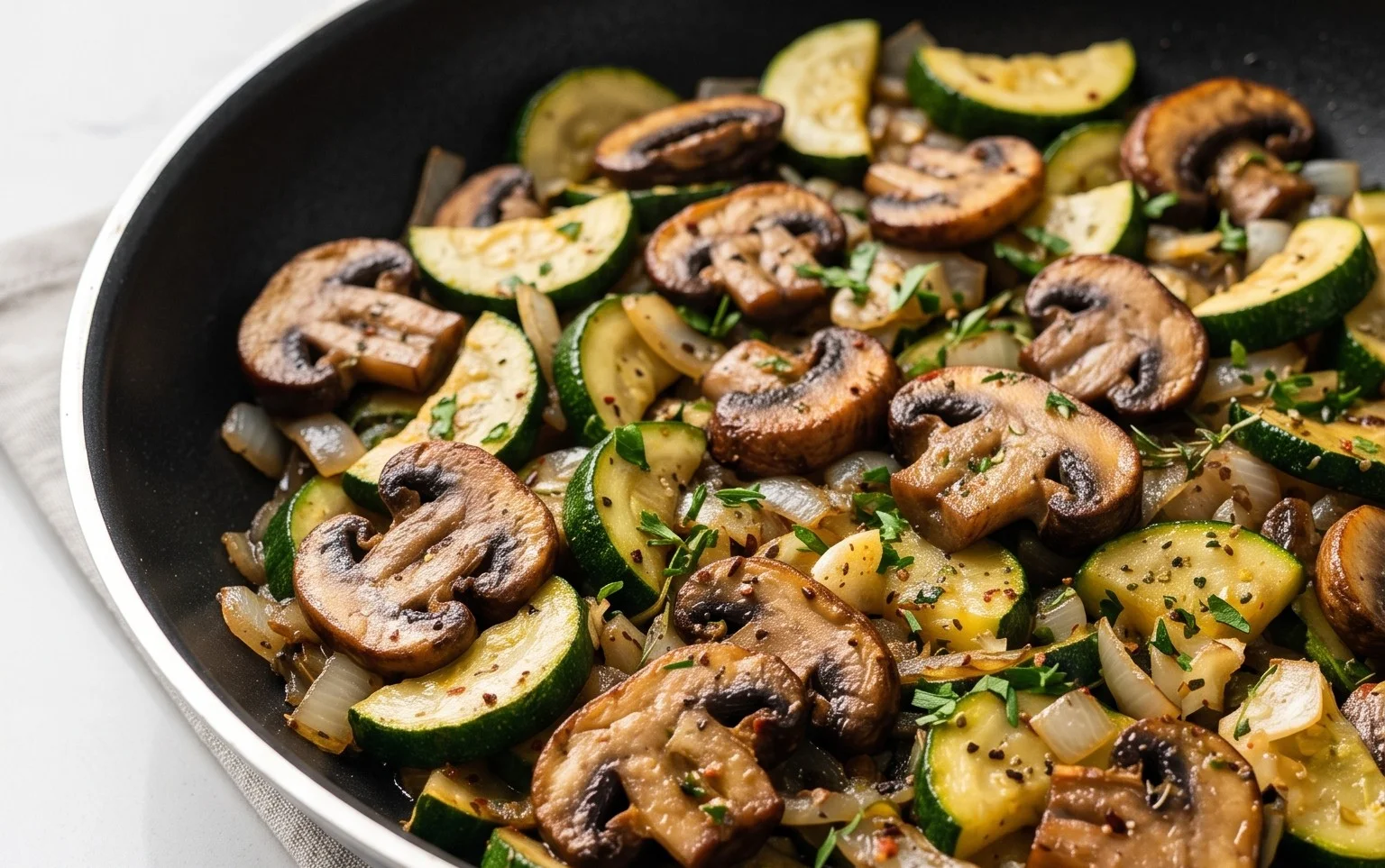 Skillet Zucchini and Mushrooms