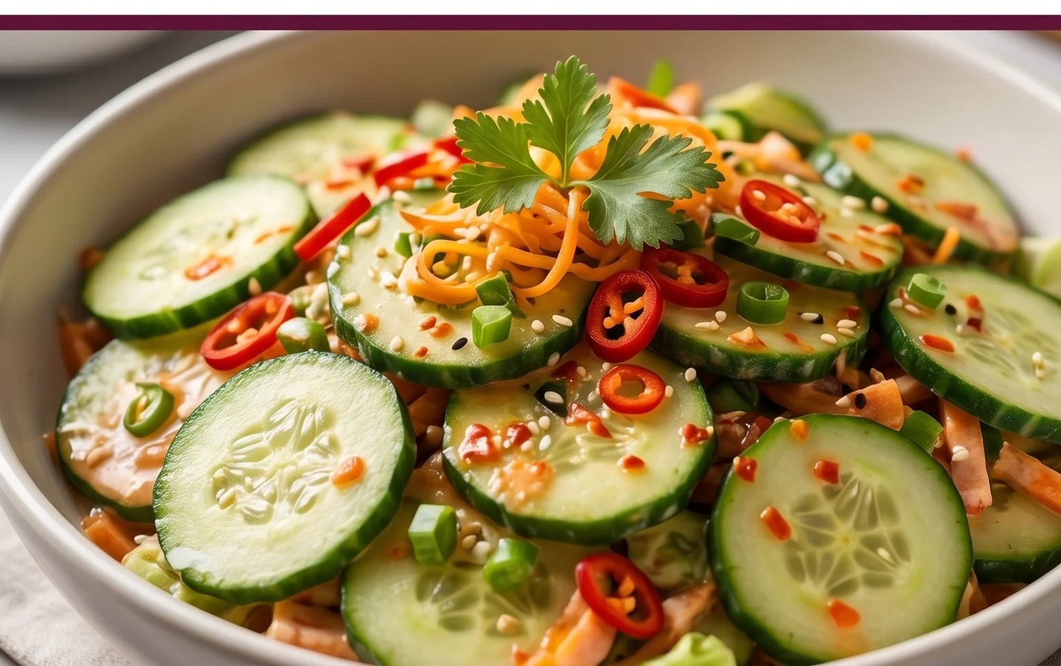 Creamy Asian Cucumber Salad Bowl