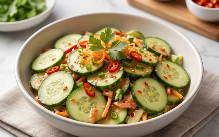 Creamy Asian Cucumber Salad Bowl
