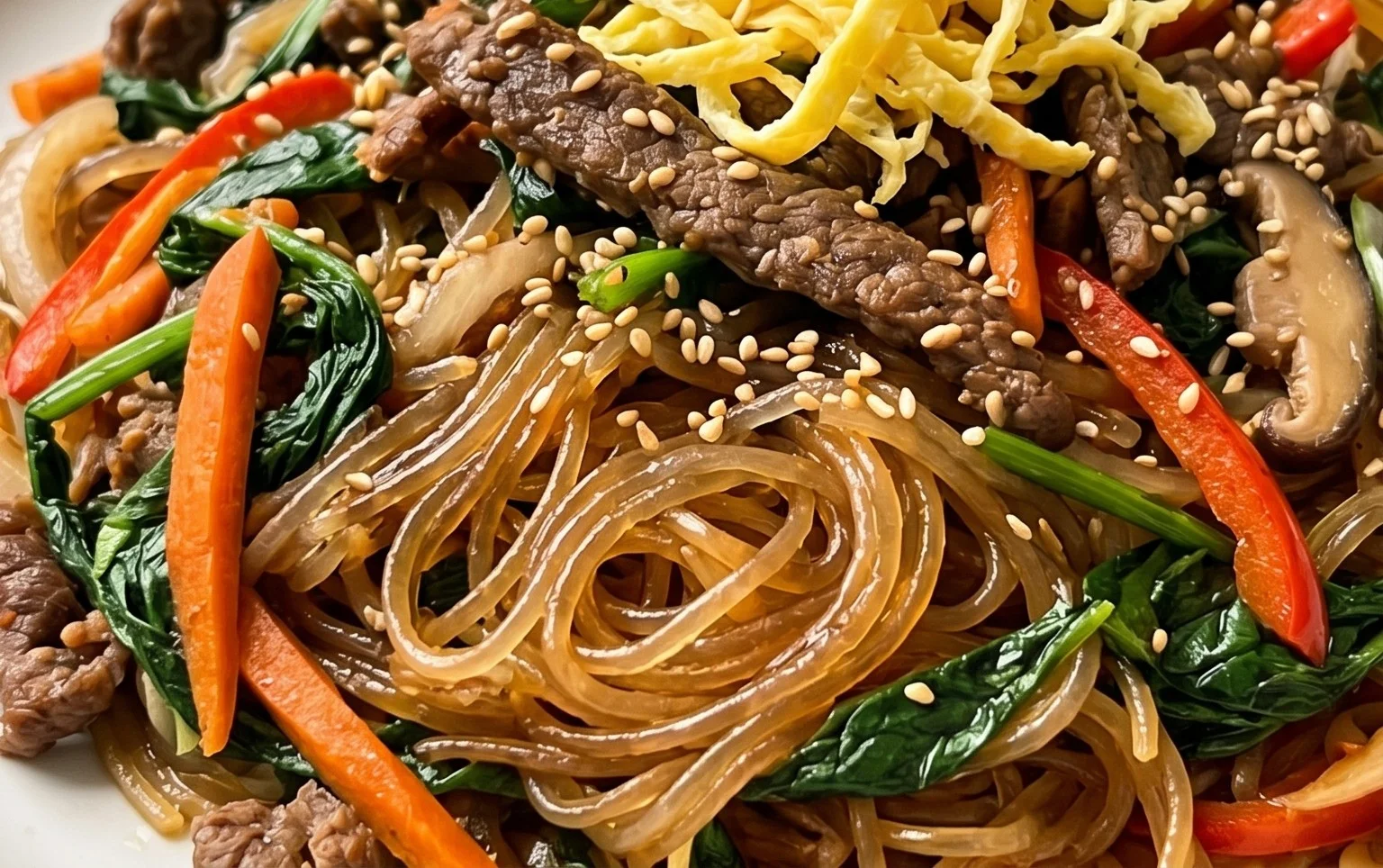 Japchae (Korean Glass Noodle Stir Fry)