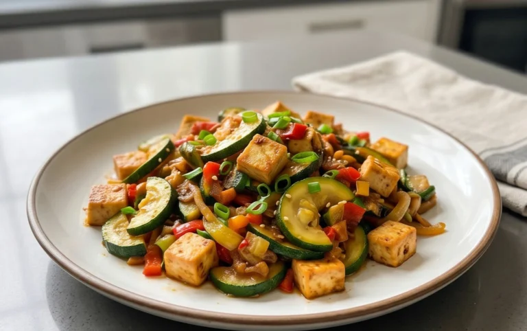 Zucchini Stir Fry With Tofu (Vegan)
